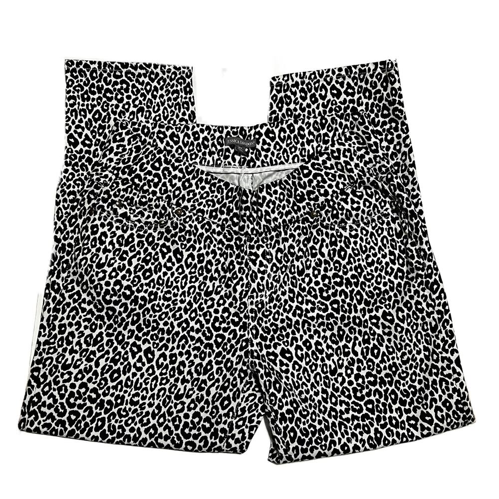 NWOT Jessica London Black/White Leopard Print Jeans/Pant Size 16W Petite